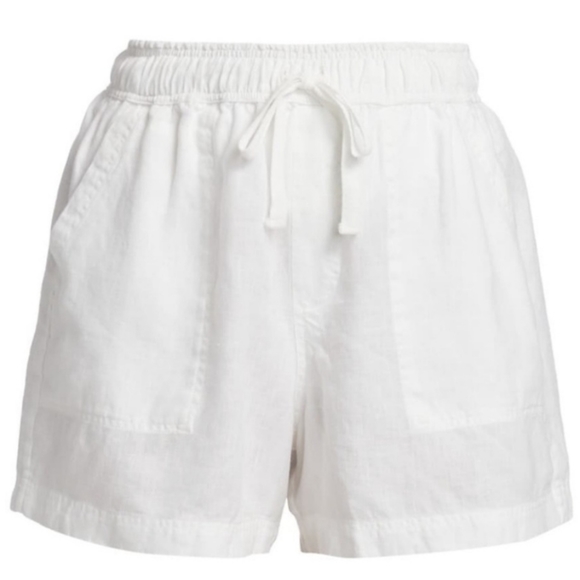 New Splendid Becka 100% Linen Shorts In White Classic Boho Summer Size S Beach - Picture 2 of 16